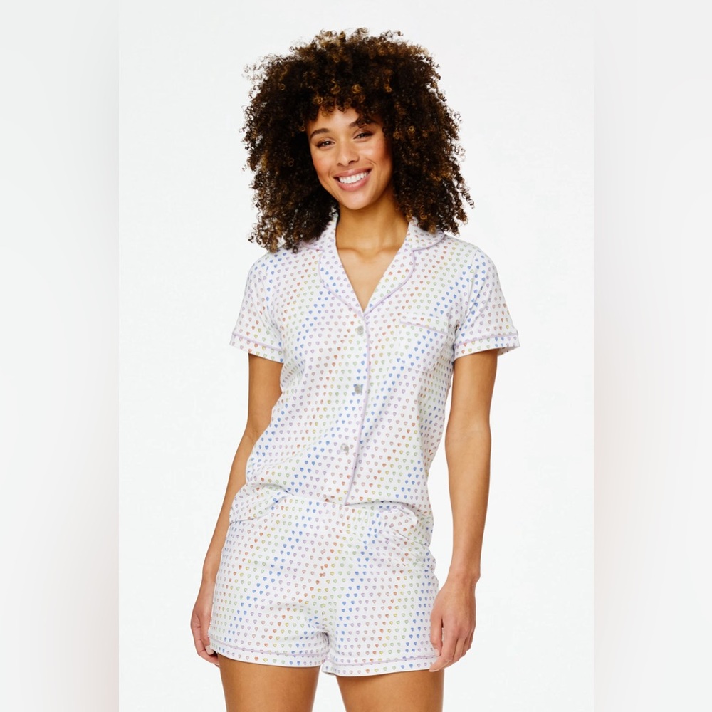 Roller Rabbit Disco Hearts Polo Pajama Set, L